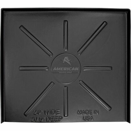 AMERICAN BUILT PRO Dishwasher Drain Pan - Open-Ended Directs wtr Upfront for Leak Detection  - 24 inch x 20.5 inch, Blk DWP-1B